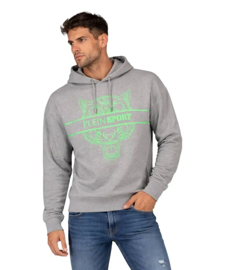 Plein Sport - Ανδρικό Φούτερ με Κουκούλα FIPS218-94GR Γκρι