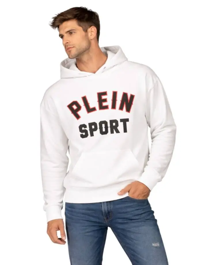 Plein Sport - Ανδρικό Φούτερ με Κουκούλα FIPS220-01 Λευκό