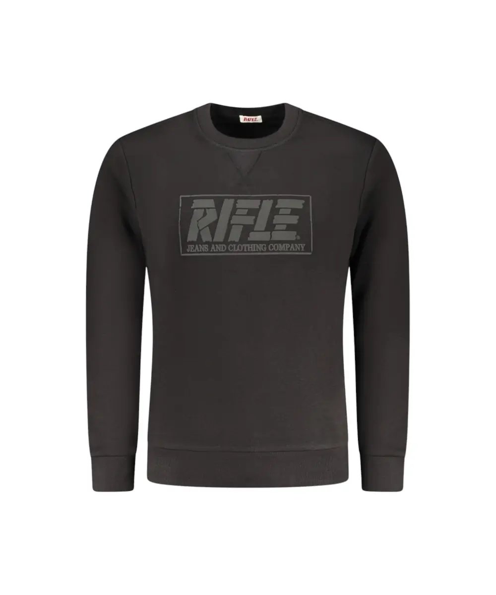 Rifle Jeans - Ανδρική Μπλούζα Φούτερ Regular Fit RFF415-NERO Μαύρο