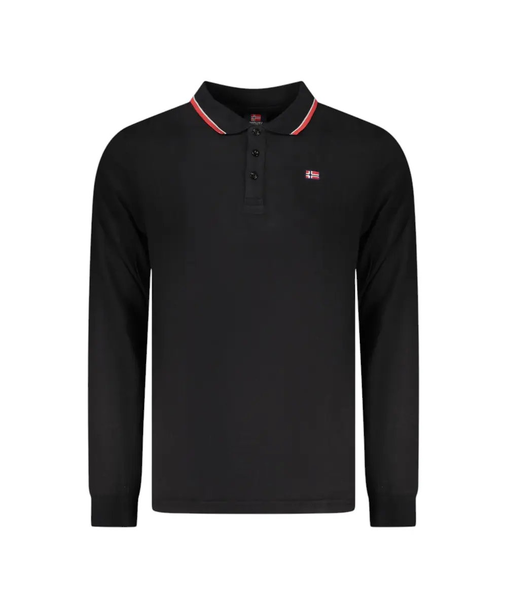 Scuola Nautica Italiana - Ανδρική Μπλούζα Μακρυμάνικη Πόλο 848871-BLACK Μαύρο