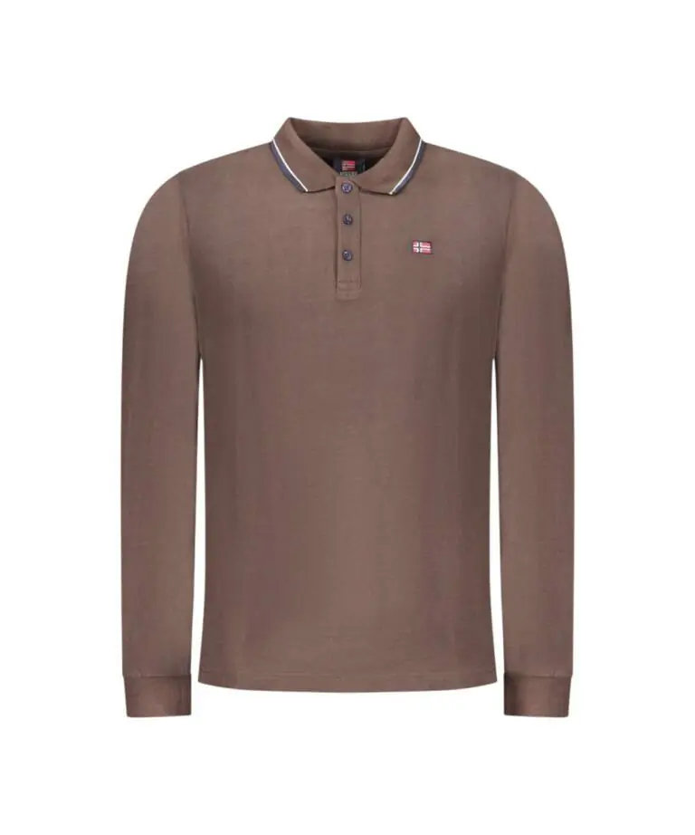 Scuola Nautica Italiana - Ανδρική Μπλούζα Μακρυμάνικη Πόλο 848871-BROWN Καφέ