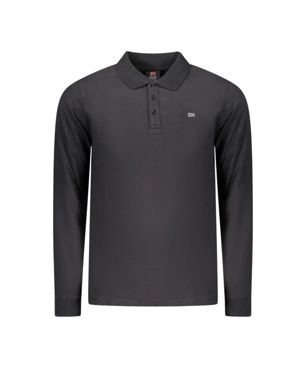 Scuola Nautica Italiana - Ανδρική Μπλούζα Μακρυμάνικη Πόλο 858872-BLACK Μαύρο