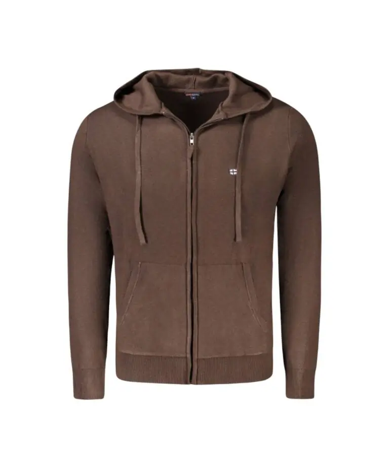 Scuola Nautica Italiana - Ανδρικό Πουλόβερ Με Φερμουάρ 843105-FALCON Καφέ
