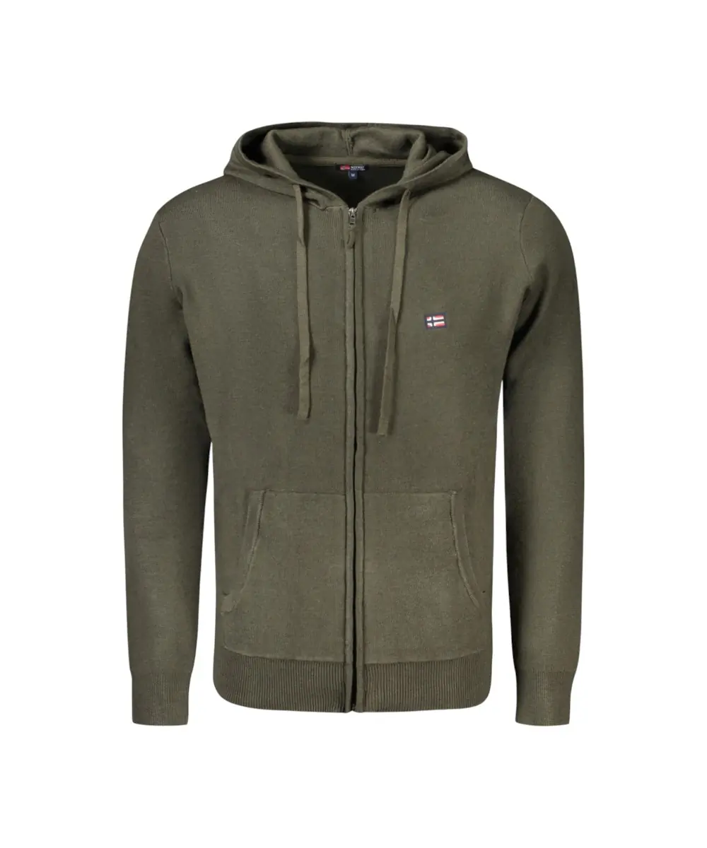 Scuola Nautica Italiana - Ανδρικό Πουλόβερ Με Φερμουάρ 843105-FOREST Λαδί