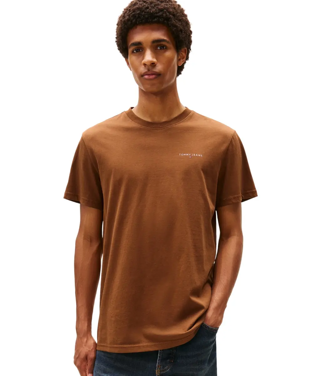 Tommy Hilfiger - Ανδρικό T-shirt Linear Chest Slim Fit DM0DM21780-GW1 Καφέ