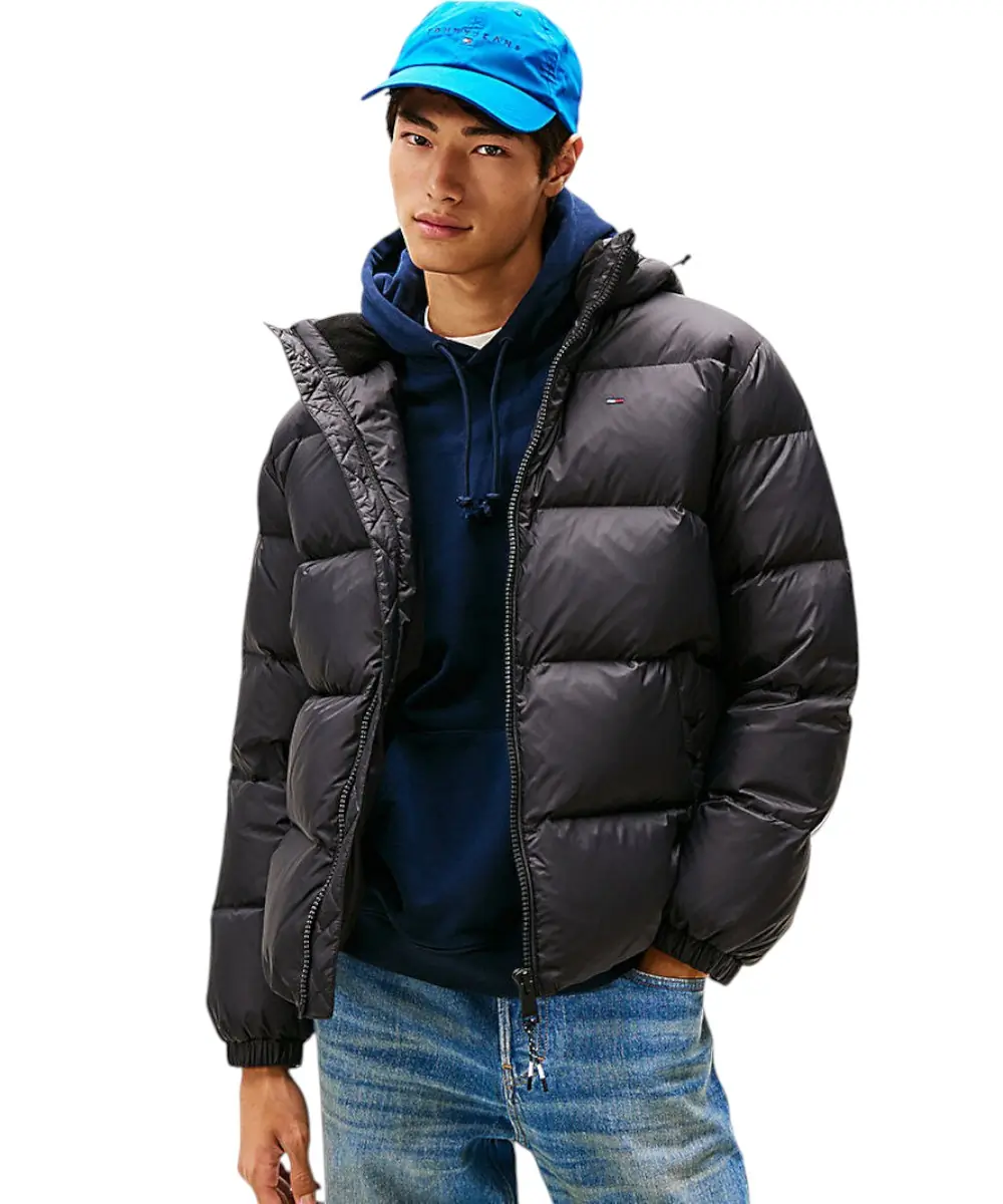 Tommy Hilfiger - Ανδρικό Αδιάβροχο Μπουφάν Th Essential Down Regular Fit DM0DM19786-BDS Μαύρο