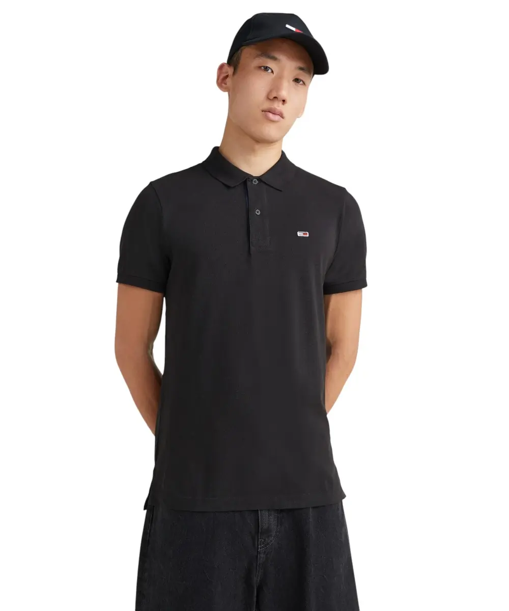 Tommy Hilfiger - Ανδρικό Κοντομάνικο Polo Placket Slim Fit DM0DM15370-BDS Μαύρο