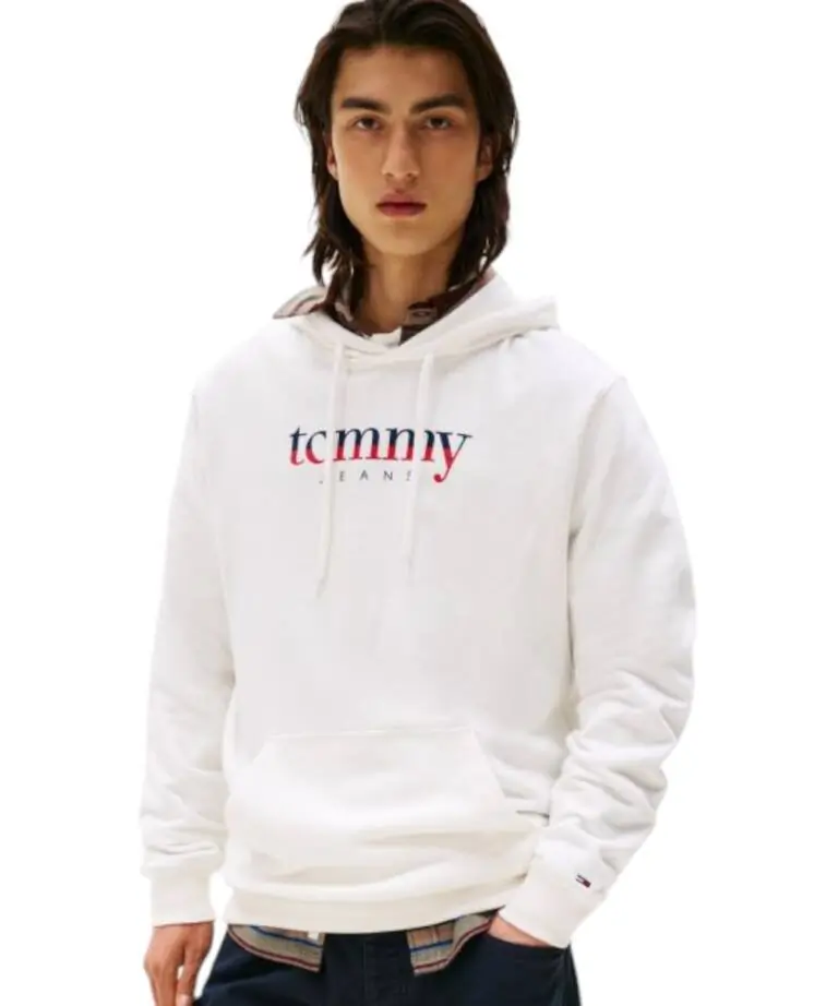 Tommy Hilfiger - Ανδρικό Φούτερ με Κουκούλα Terry DM0DM22642-YBL Εκρού