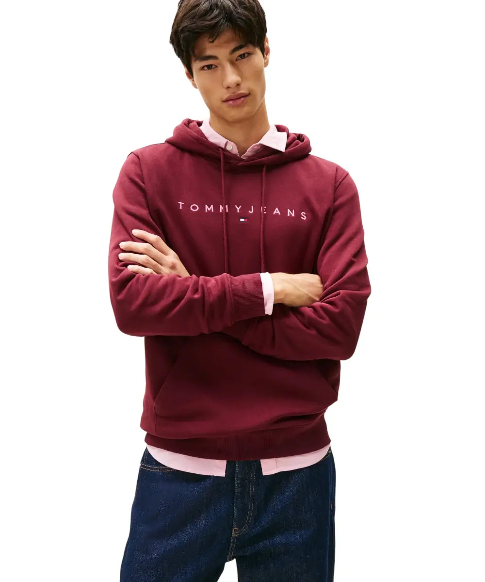 Tommy Hilfiger - Ανδρικό Φούτερ με Κουκούλα και Τσέπες DM0DM20746-XIU Μπορντό