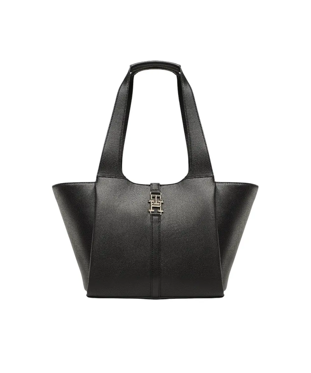 Tommy Hilfiger - Γυναικεία Τσάντα Χειρός Th Plush Med Tote AW0AW14183-BDS Μαύρο