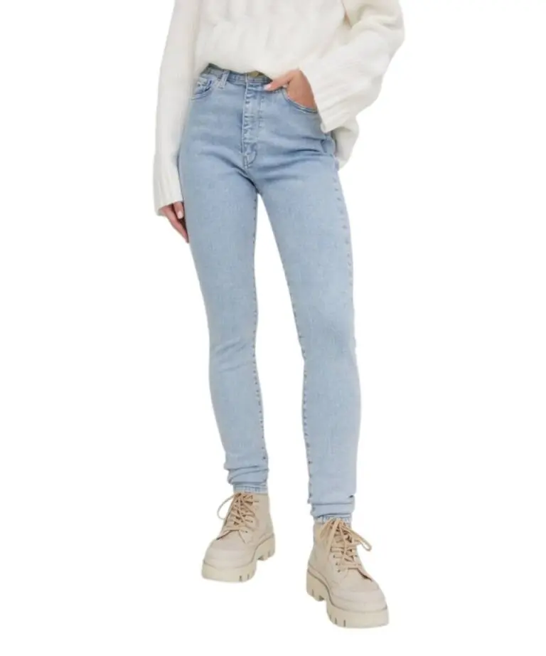 Tommy Hilfiger - Γυναικείο Jean Th Donna High Waist Slim Fit DW0DW17454-1AB Γαλάζιο