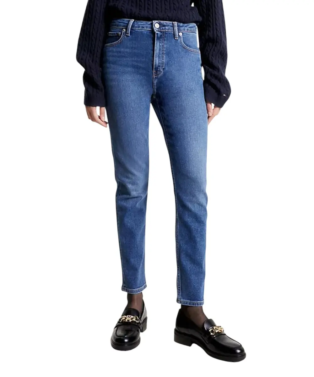 Tommy Hilfiger - Γυναικείο Jean Th Jane High Waist Slim Cigarette Fit WW0WW39617-1A5 Μπλε