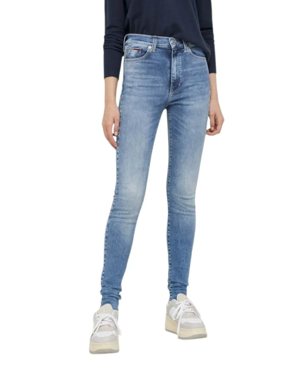 Tommy Hilfiger - Γυναικείο Jean Th Sylvia Ψηλόμεσο Skinny Fit DW0DW16691-1A5 Γαλάζιο