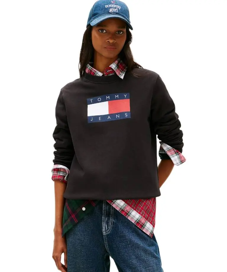 Tommy Hilfiger - Γυναικείο Φούτερ Tonal Flag Sweatshirt Regular Fit DW0DW22564-BDS Μαύρο