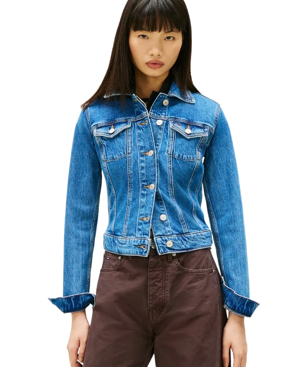 Tommy Hilfiger - Κοντό Γυναικείο Τζιν Μπουφάν Vivianne Skn Jacket Denim DW0DW22489-1A5 Μπλε