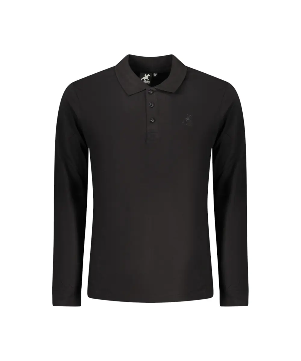U.S. Grand Polo - Ανδρικό Μακρυμάνικο Polo T-Shirt Elenio AU02844-A7250 Μαύρο