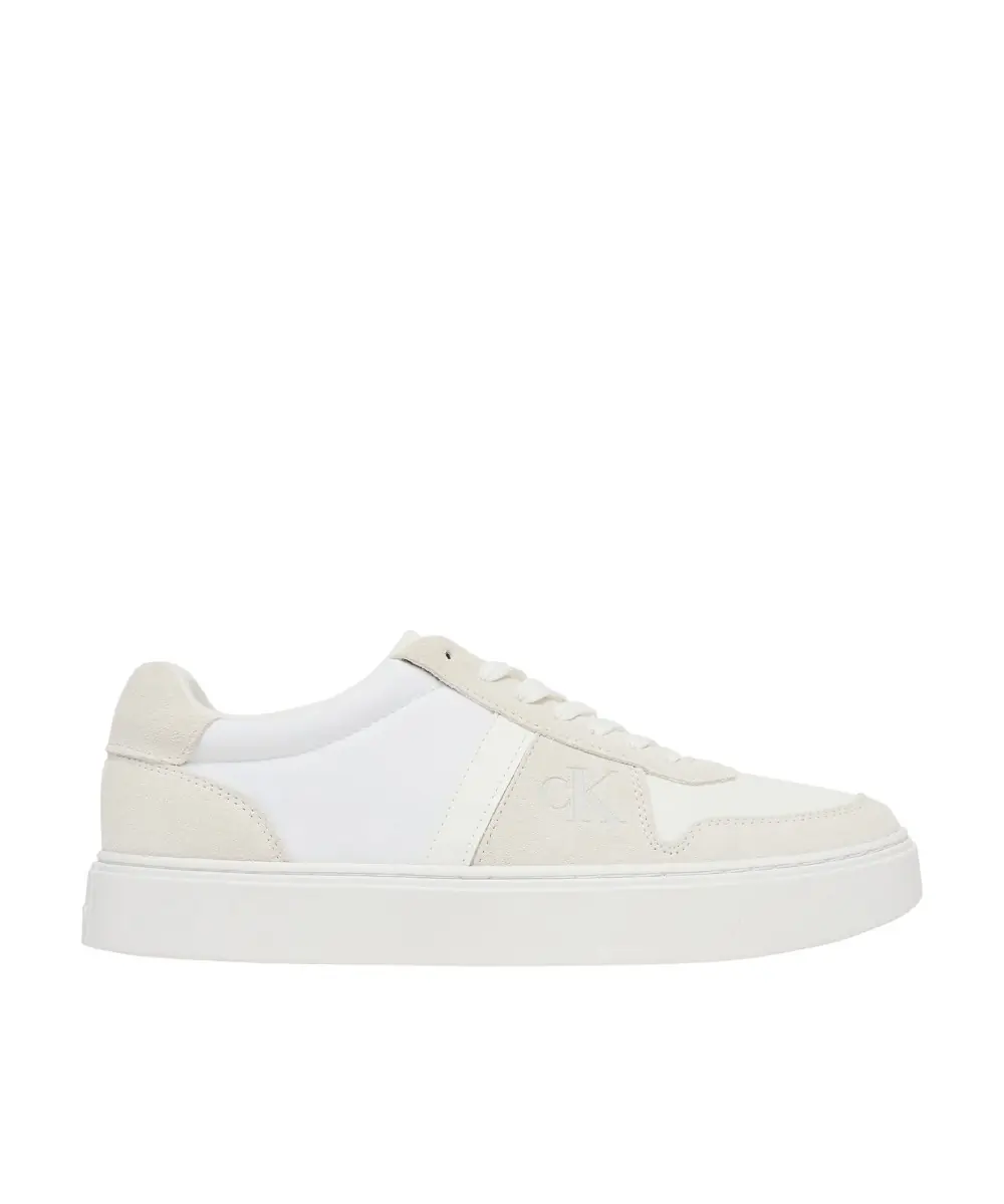Calvin Klein - Ανδρικά Sneakers Ck Classic Cups Lace Mix Emb Tongue YM0YM01395-0K4 Λευκό