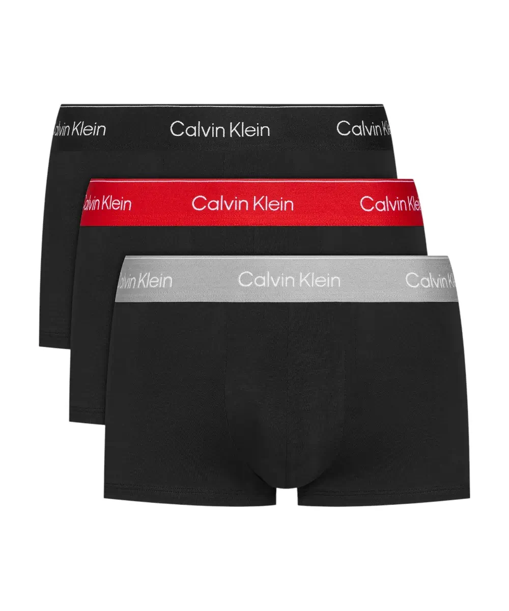 Calvin Klein - Ανδρικά Μποξεράκια 3Pack Icon Cotton Stretch LV00NB4389-0AZ Μαύρο