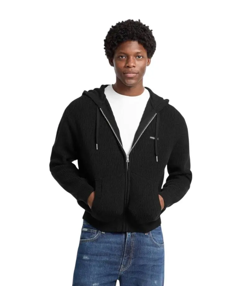 Guess - Ανδρική Ζακέτα Πουλόβερ Regular Fit M5YR20Z3P41-JBLK Μαύρο