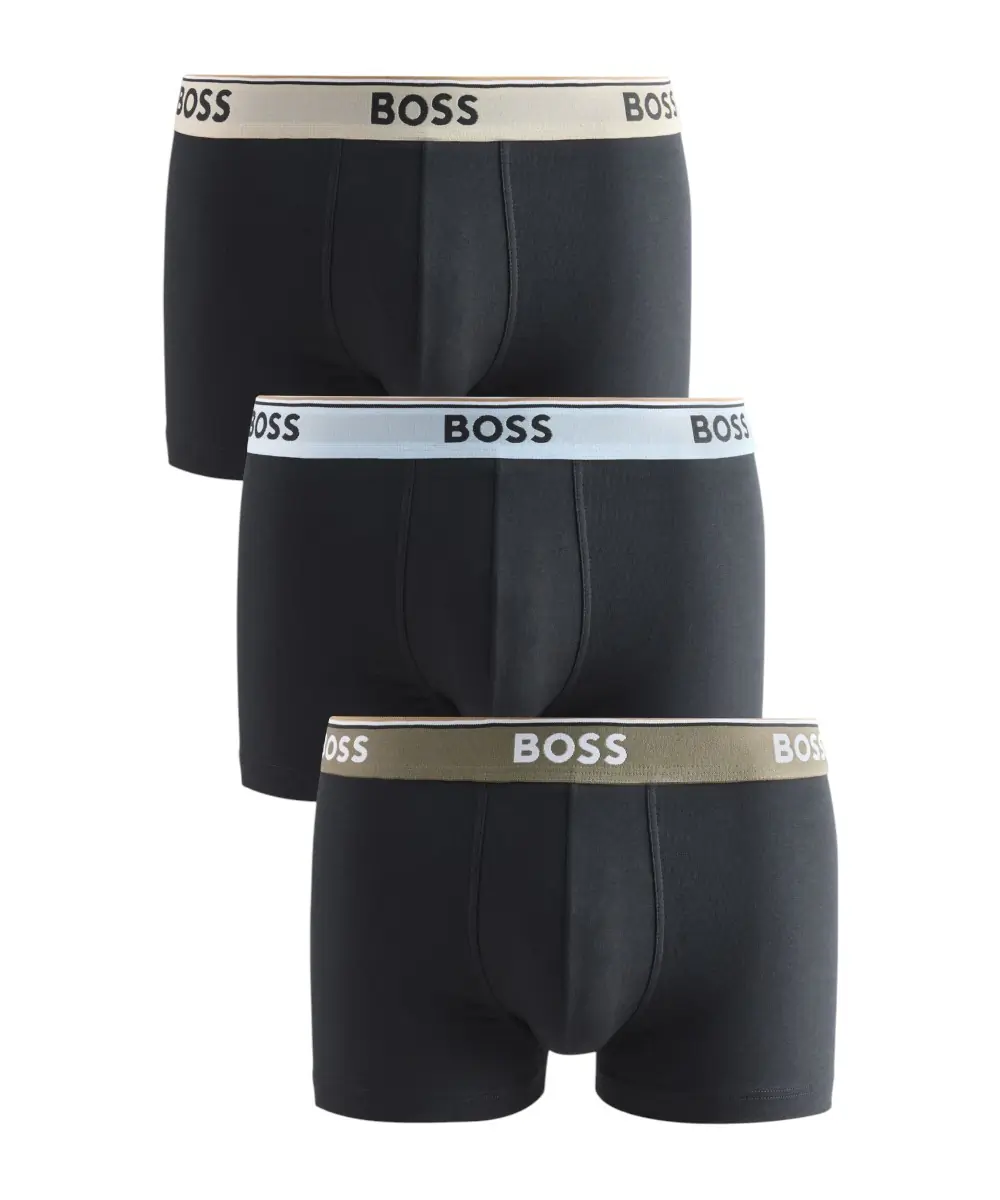 Hugo Boss - Ανδρικά Μποξεράκια Cotton Stretch 3Pack 50531684-967 Μαύρο