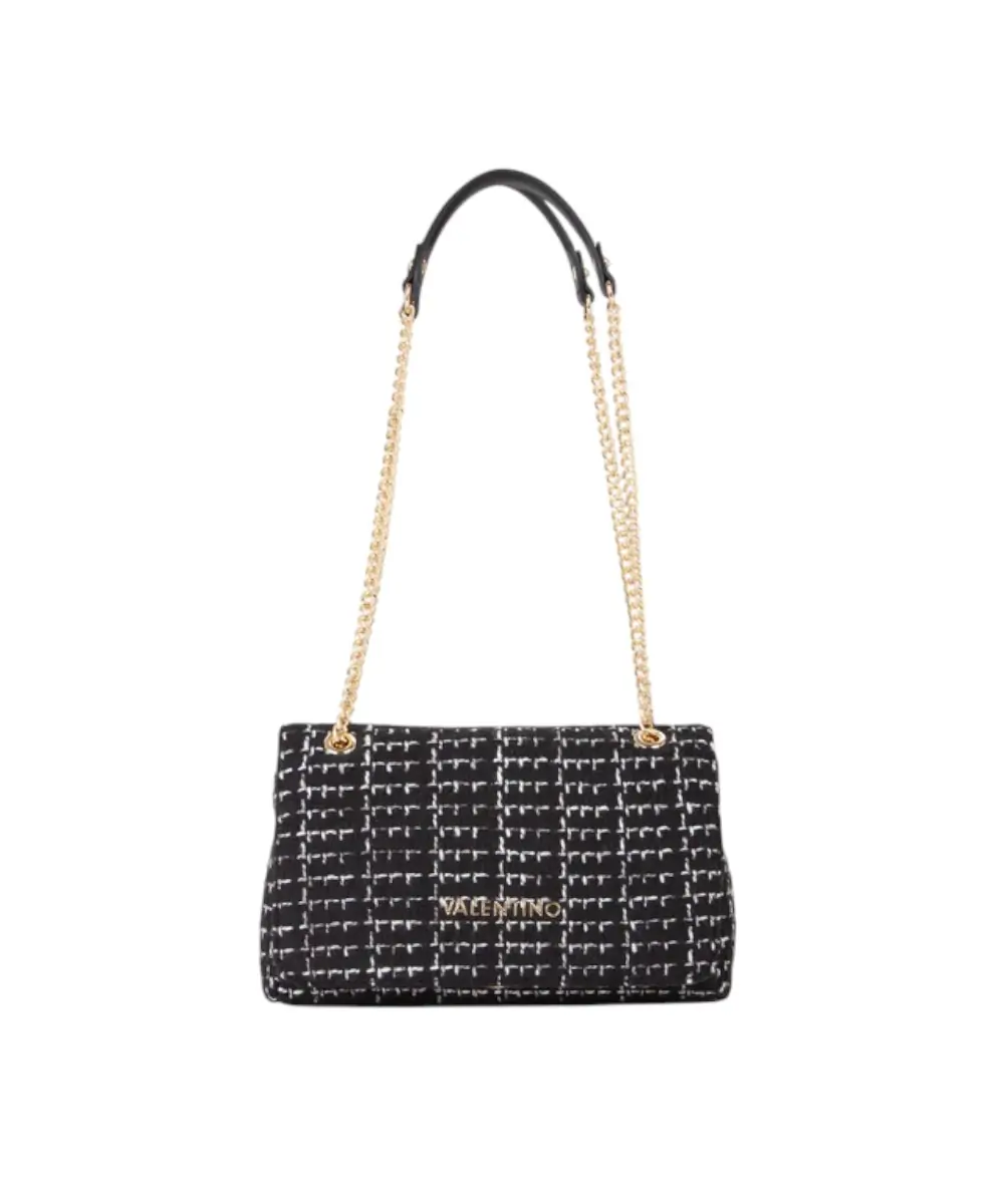 Valentino Bags - Γυναικεία Τσάντα Ώμου Tweed VBS9JP02-001 Μαύρο