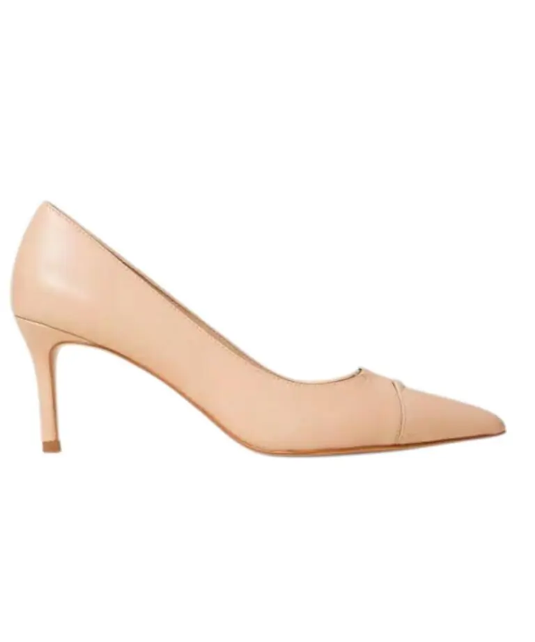 Twinset - Γυναικείες Γόβες Mid Heel Leather Court 261TCP032-00867 Ροζ