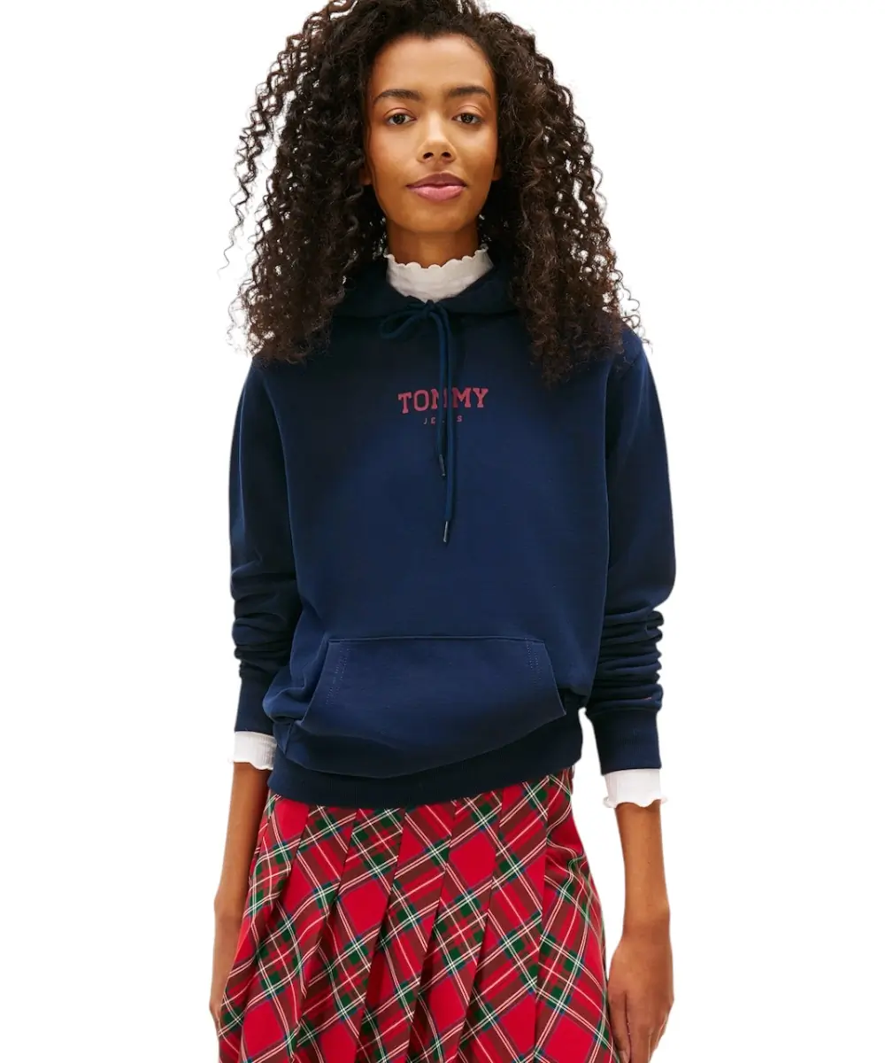 Tommy Hilfiger - Γυναικείο Φούτερ Tjw Essential Logo Regular Fit DW0DW21921-C1G Μπλε Σκούρο