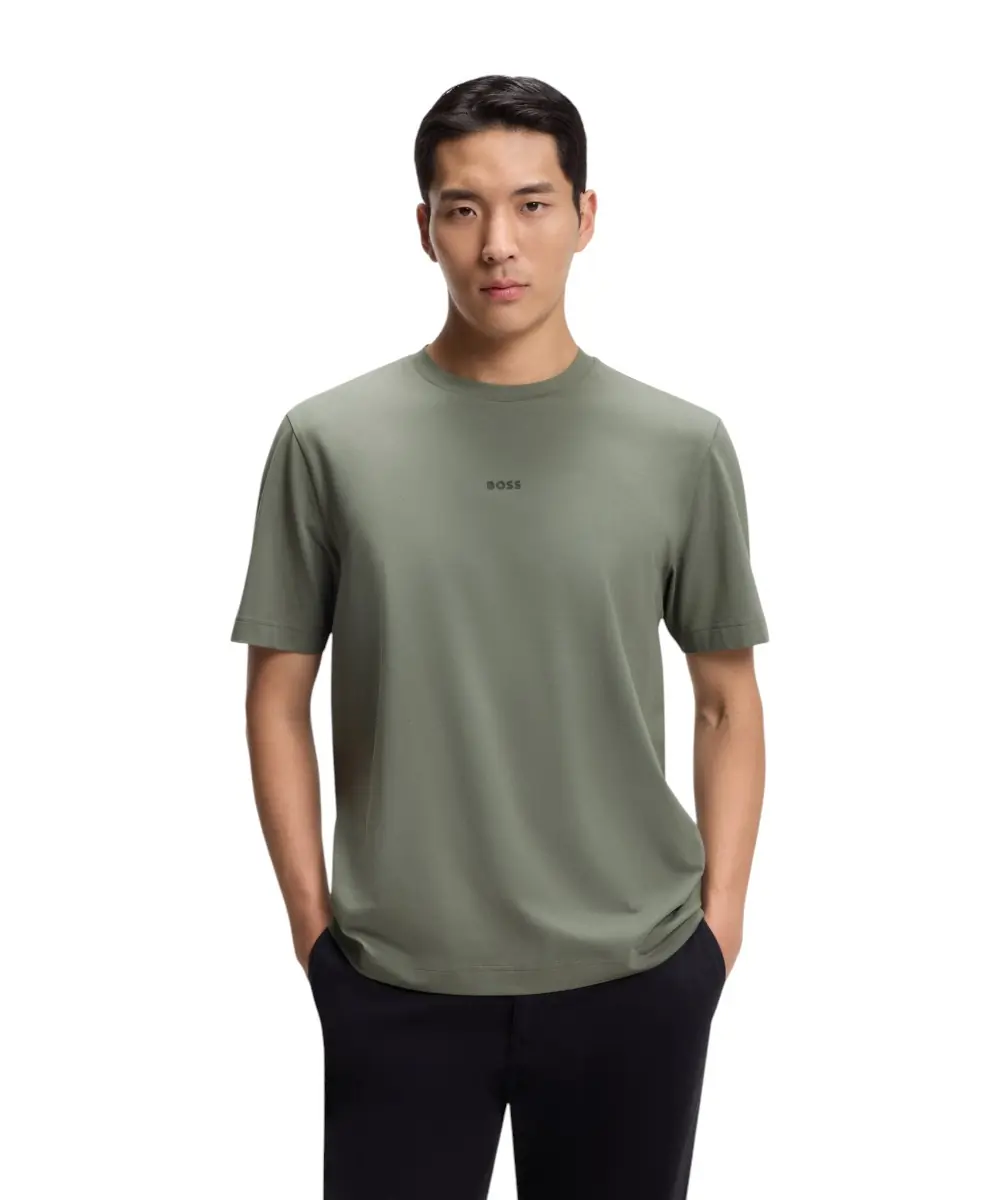 Hugo Boss - Ανδρικό T-shirt Tchup Relaxed Fit  50473278-077 Πράσινο Σκούρο