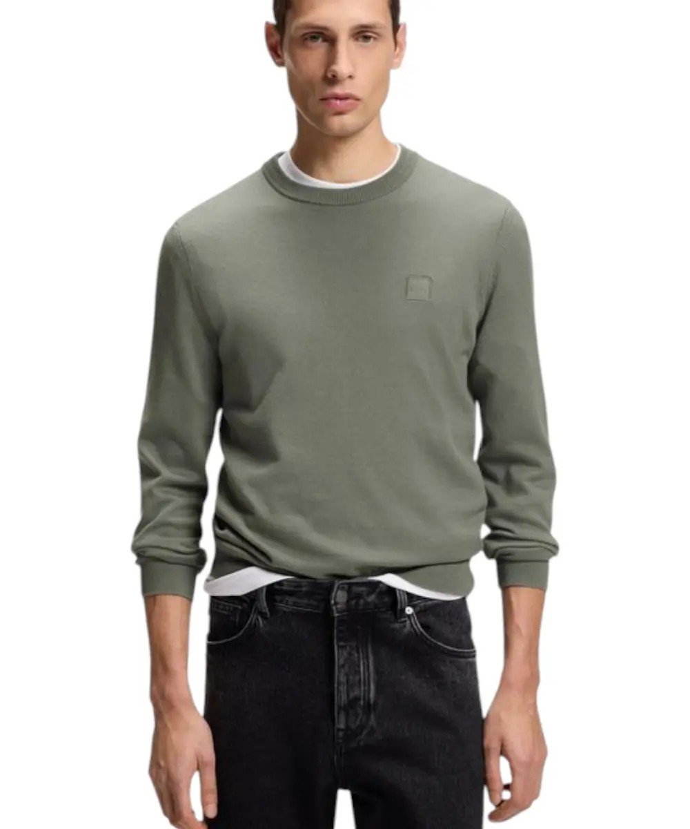 Hugo Boss - Ανδρικό Πουλόβερ Kanovanos 50527583-076 Λαδί