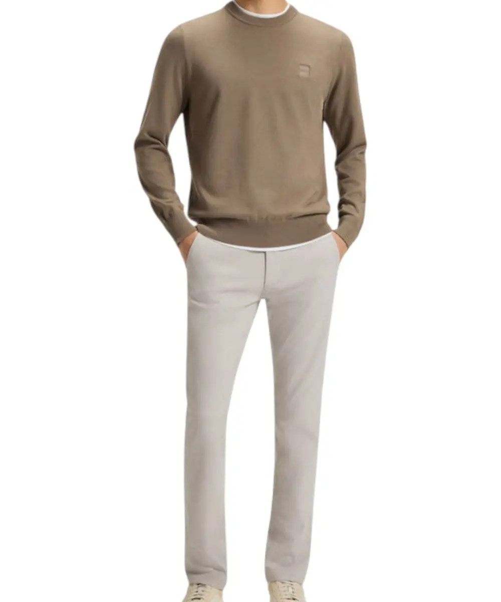 Hugo Boss - Ανδρικό Πουλόβερ Kanovanos 50527583-346 Καφέ Ανοιχτό