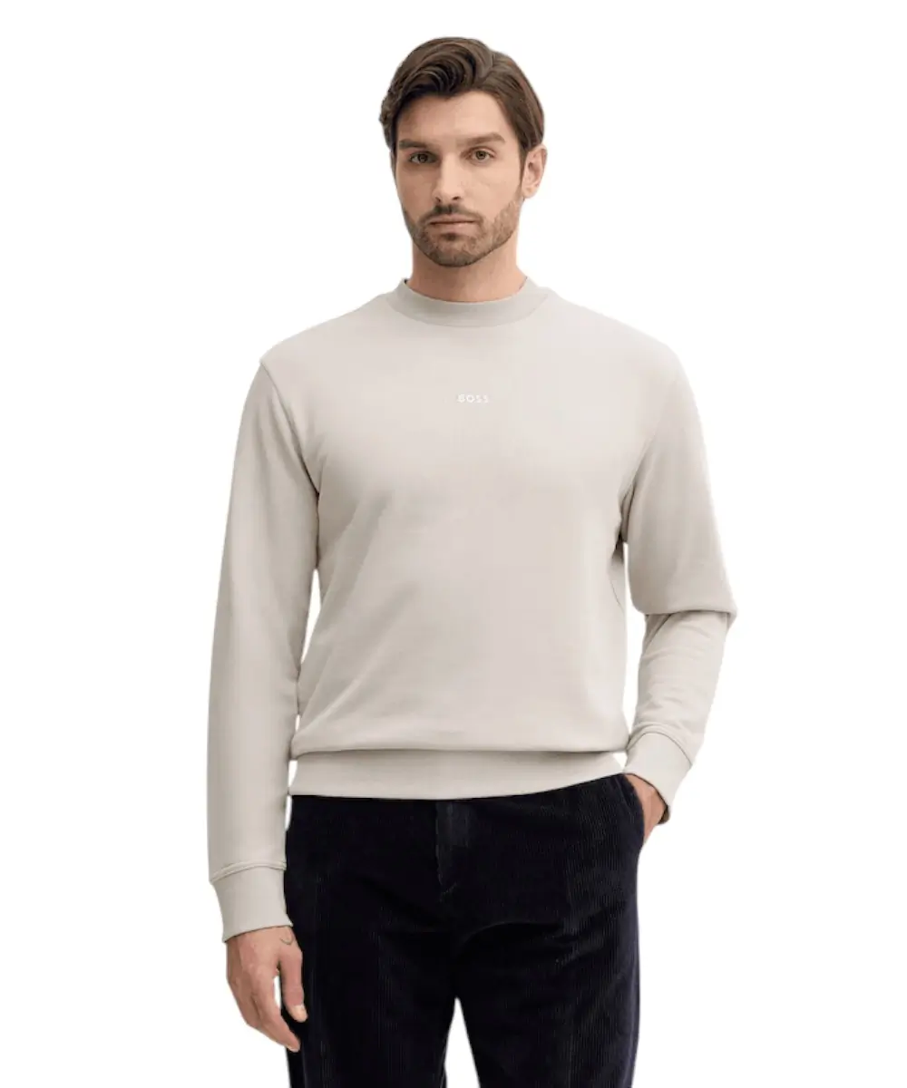 Hugo Boss - Ανδρικό Φούτερ Sweaters WeSmallcrew 50514541-070 Μπεζ