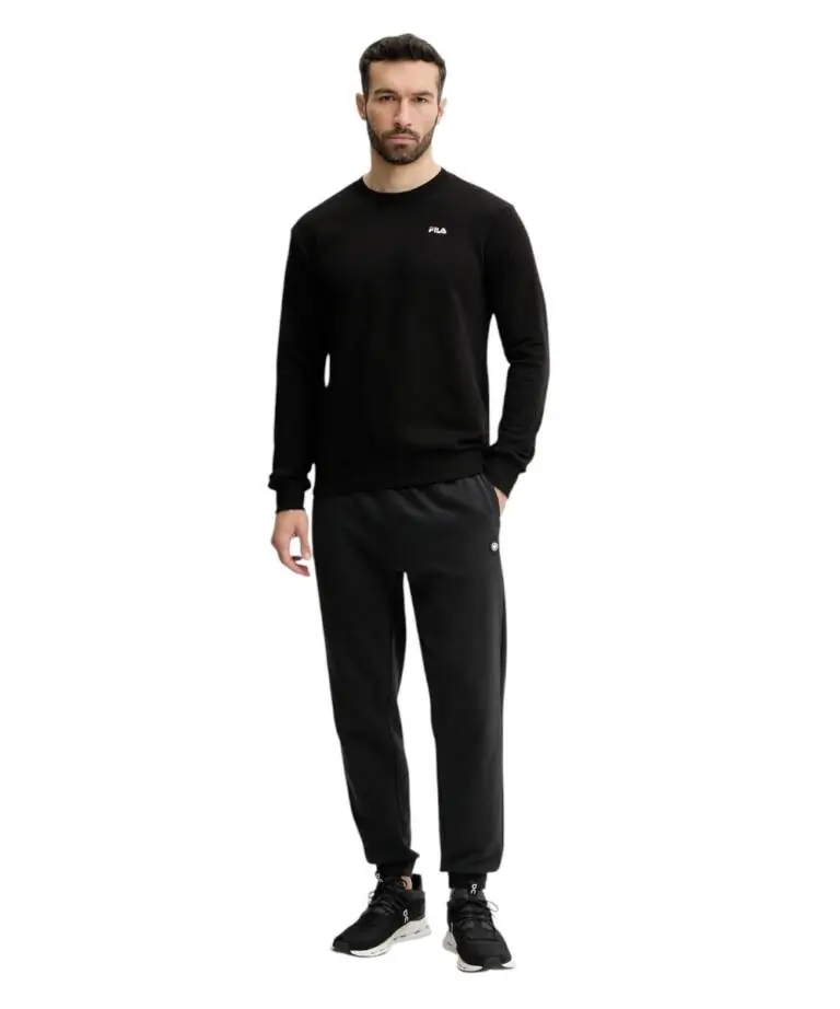 Fila - Ανδρική Μπλούζα Φούτερ Leverano FAM0876-80010 Μαύρο