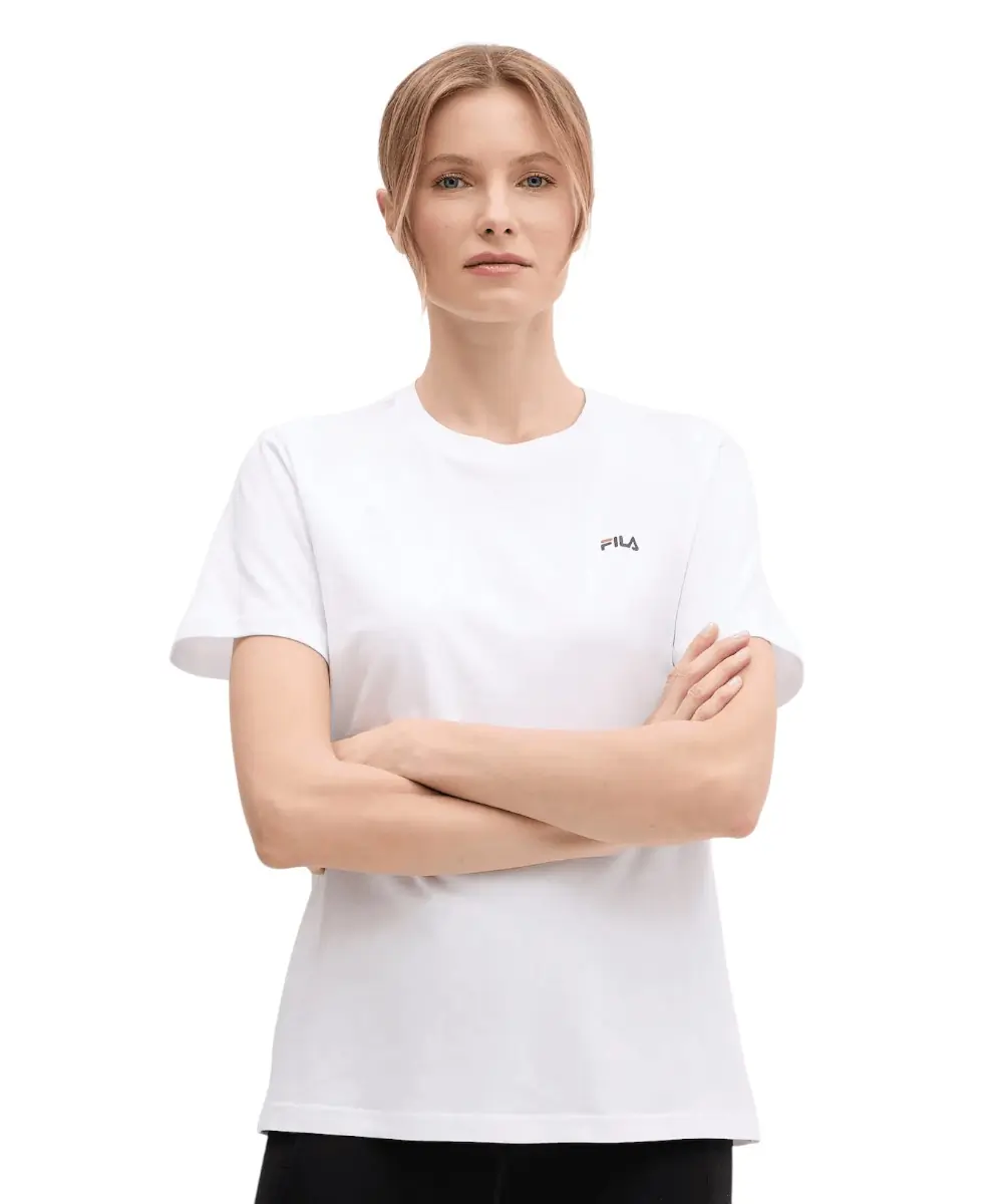 Fila - Γυναικείο Αθλητικό Κοντομάνικο T-shirt Lignano FAW1053-10001 Λευκό