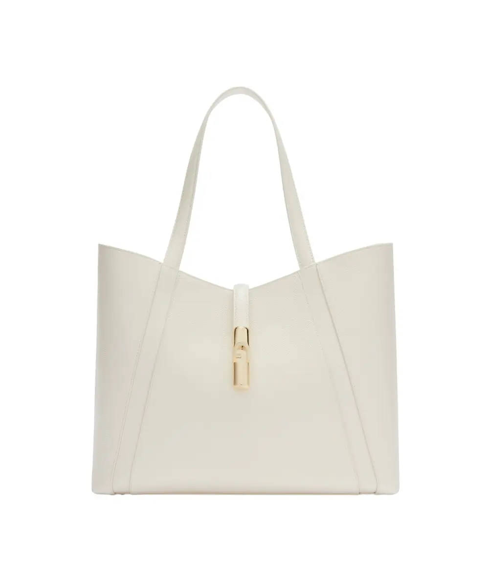 Furla - Γυναικεία Δερμάτινη Τσάντα Ώμου Goccia Tote L WB01788-BX3353-4488S Εκρού