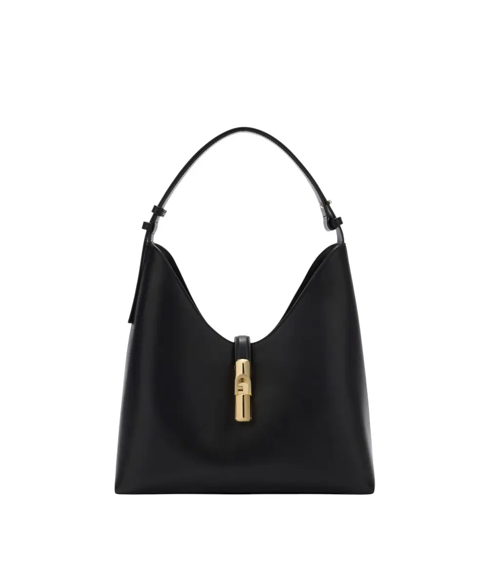 Furla - Γυναικεία Δερμάτινη Τσάντα Ώμου Goccia M WB01499-BX3104-O6000 Μαύρο