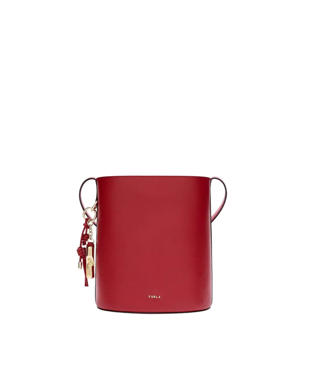 Furla - Γυναικεία Δερμάτινη Τσάντα Ώμου Roxie Bucket Bag S WB01875-ARE000-CGQ00 Κόκκινο