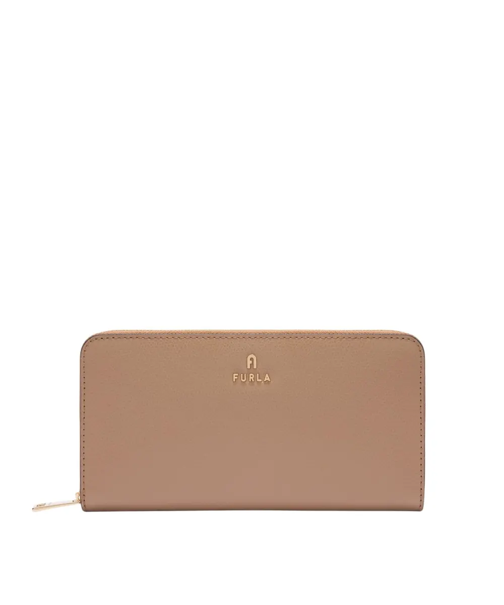Furla - Γυναικείο Δερμάτινο Πορτοφόλι Camelia Zip Around XL WP00322-ARE000-1257S Μπεζ