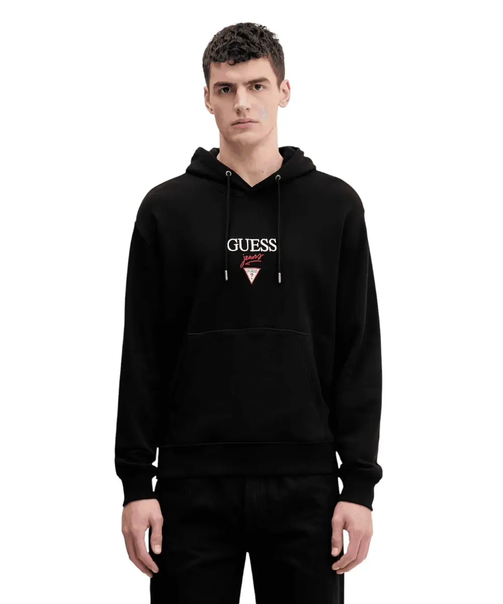 Guess - Ανδρικό Φούτερ Με Κουκούλα M6RQ26KCPR1-JBLK Μαύρο