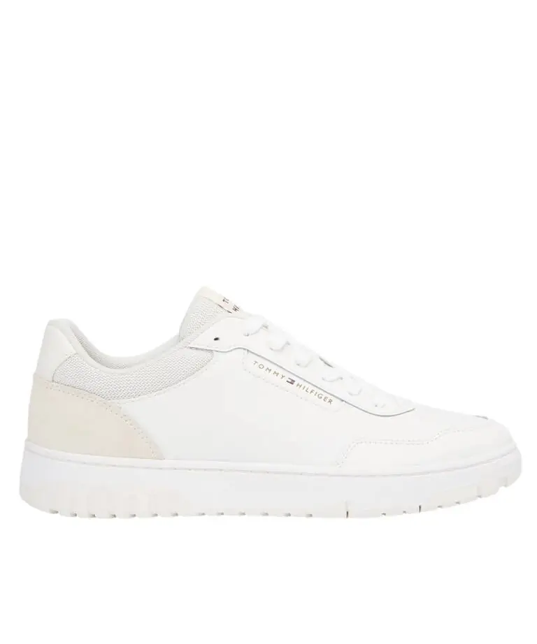 Tommy Hilfiger - Ανδρικά Sneakers Th Basket Core Lite Lth/Suede FM0FM05714-Z00 Λευκό Εκρού