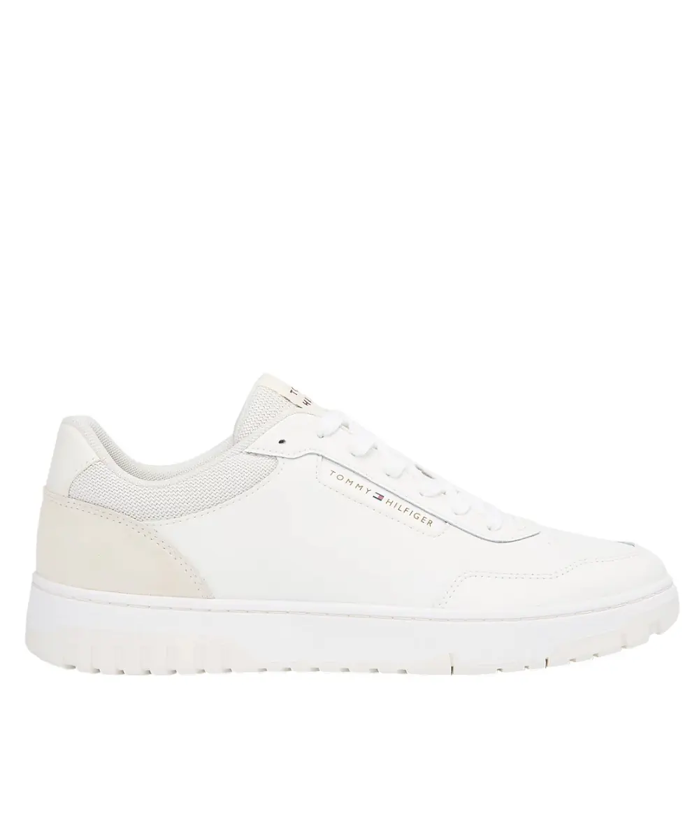 Tommy Hilfiger - Ανδρικά Sneakers Th Basket Core Lite Lth/Suede FM0FM05714-Z00 Λευκό Εκρού