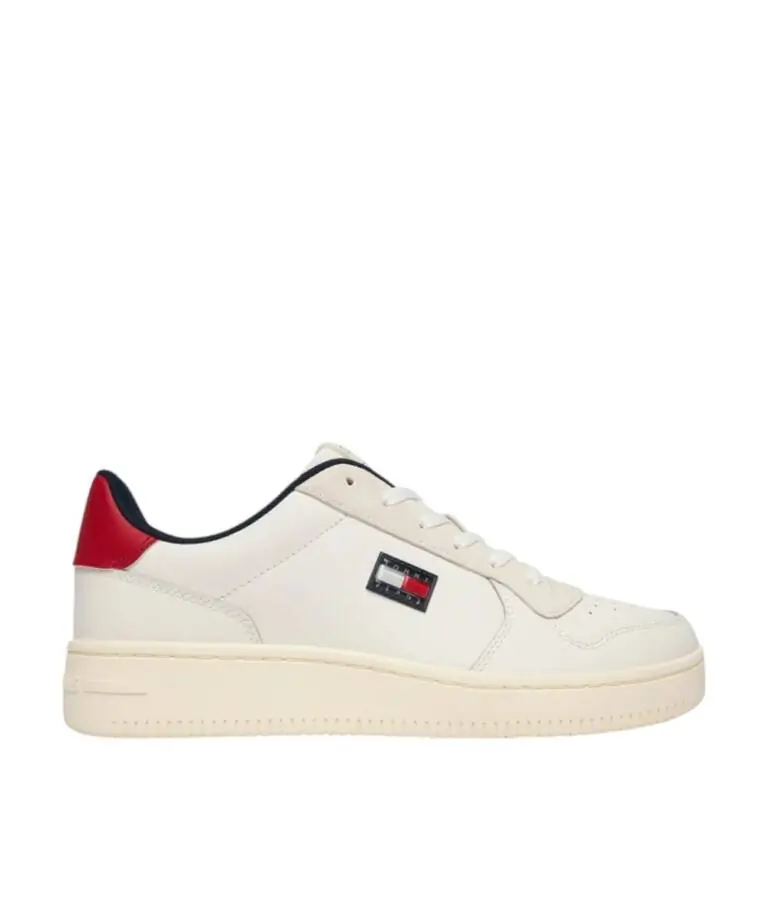 Tommy Hilfiger - Ανδρικά Sneakers Tjm Retro Basket EM0EM01681-YBL Λευκό/Κόκκινο
