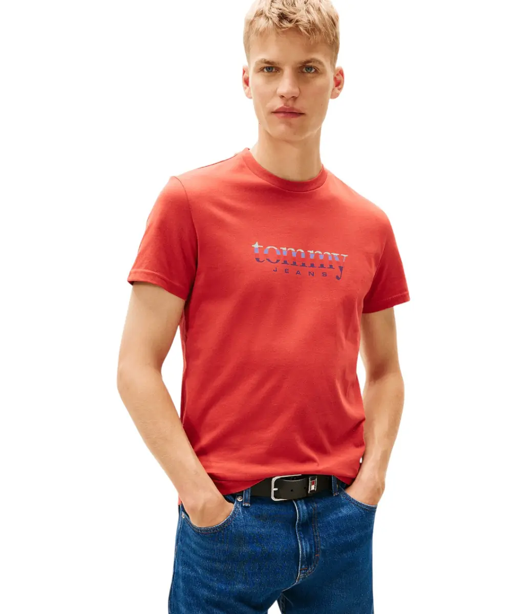 Tommy Hilfiger -  Ανδρικό T-Shirt Entry Dna Slim Fit DM0DM22333-XL0 Κόκκινο