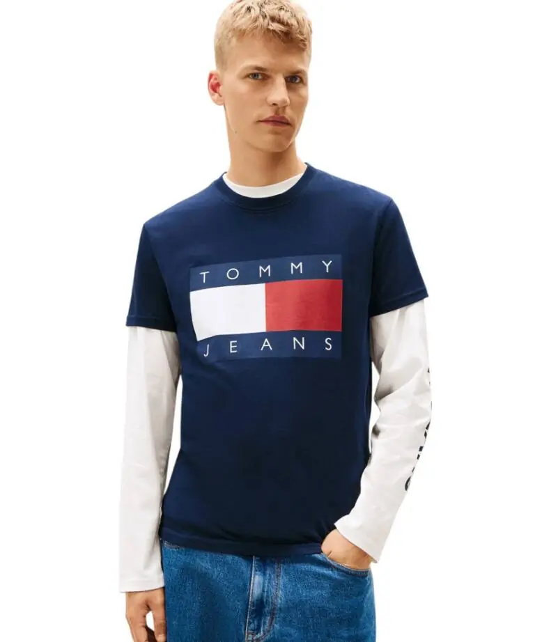 Tommy Hilfiger -  Ανδρικό T-Shirt Flag Badge Jersey Regular Fit DM0DM22645-C1G Μπλε Σκούρο