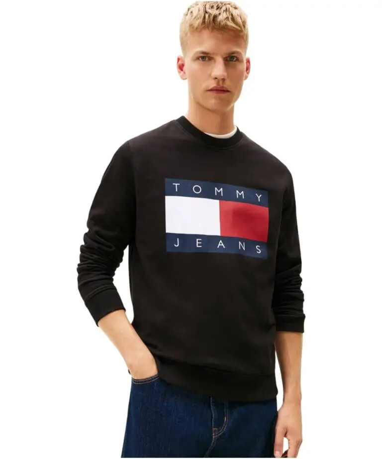 Tommy Hilfiger - Ανδρικό Φούτερ Big Flag Regular Fit DM0DM22643-BDS Μαύρο