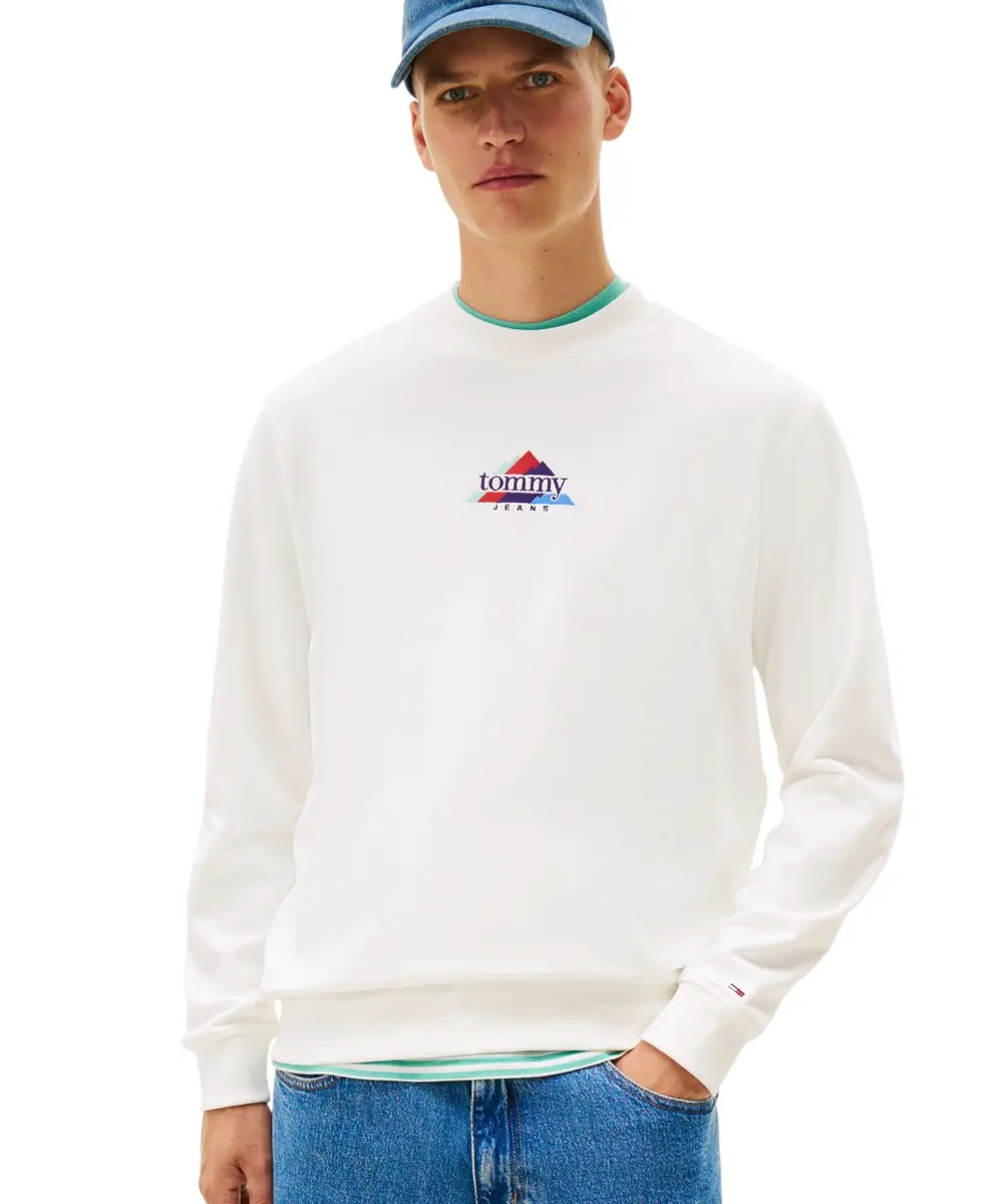 Tommy Hilfiger - Ανδρικό Φούτερ Tjm Entry Dna Play Regular Fit DM0DM22418-YBL Λευκό