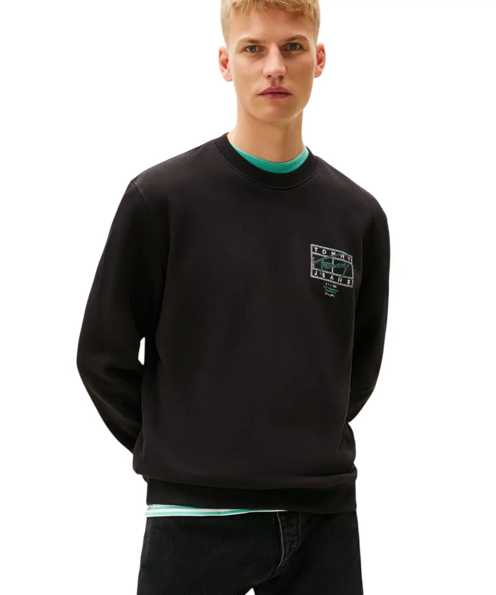 Tommy Hilfiger - Ανδρικό Φούτερ Tjm Entry Dna Play Regular Fit DM0DM22366-BDS Μαύρο