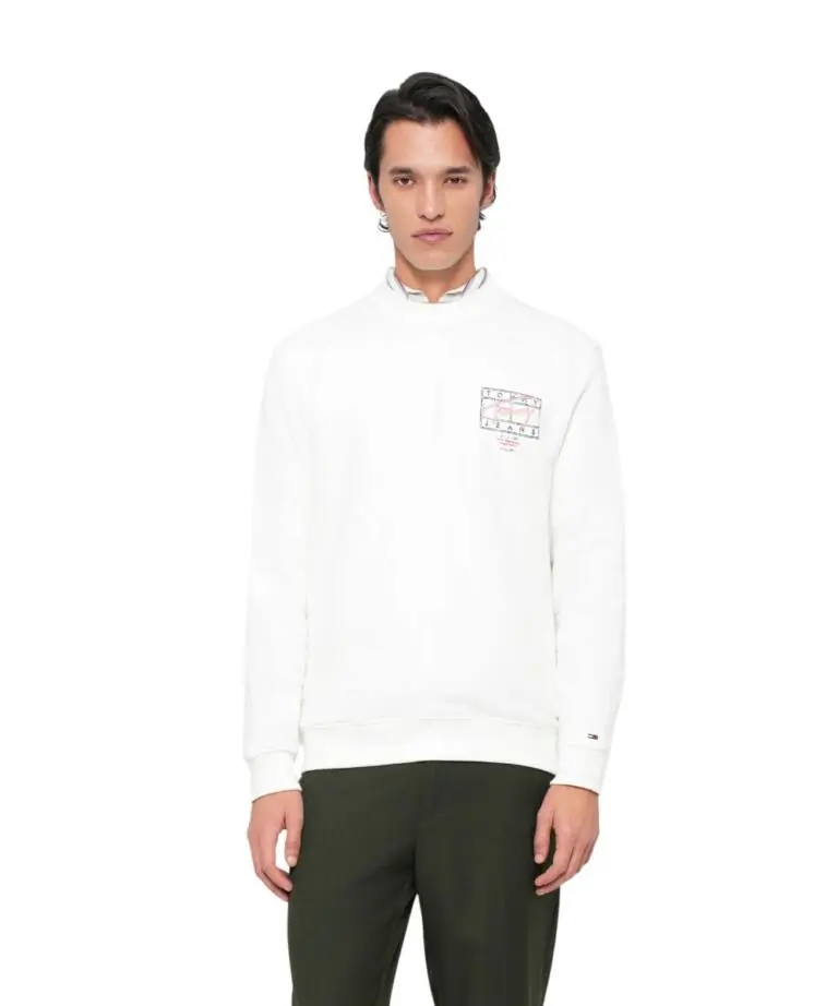 Tommy Hilfiger - Ανδρικό Φούτερ Tjm Entry Dna Play Regular Fit DM0DM22366-YBL Λευκό