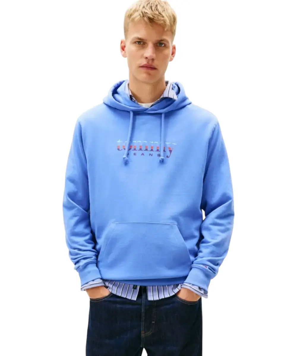 Tommy Hilfiger - Ανδρικό Φούτερ με Κουκούλα Terry DM0DM22642-C58 Μπλε