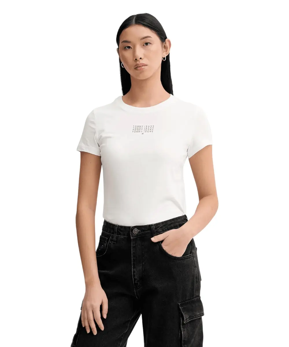 Tommy Hilfiger - Γυναικείο T-shirt Essential Regular Fit DW0DW21841-YBL Λευκό