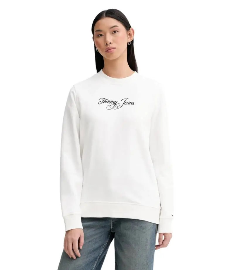 Tommy Hilfiger - Γυναικείο Φούτερ Tjw Essential Logo Regular Fit DW0DW21922-YBL Λευκό